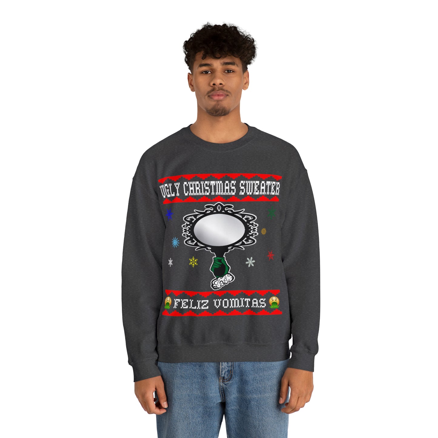 Funny Ugly Christmas Sweater Ugly Faux Reflection Unisex