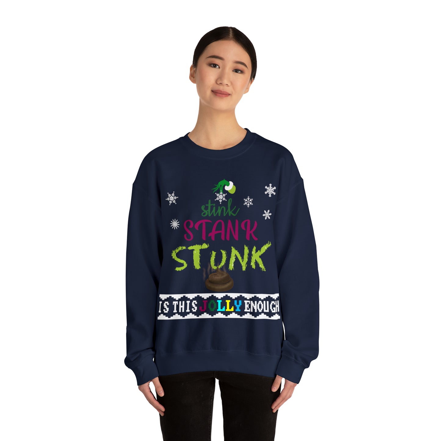 Funny Ugly Christmas Sweater Stink Stank Stunk Christmas Tree Unisex