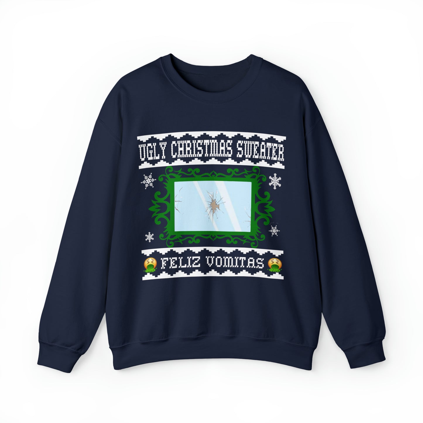 Funny Ugly Christmas Sweater Cracked Mirror Unisex