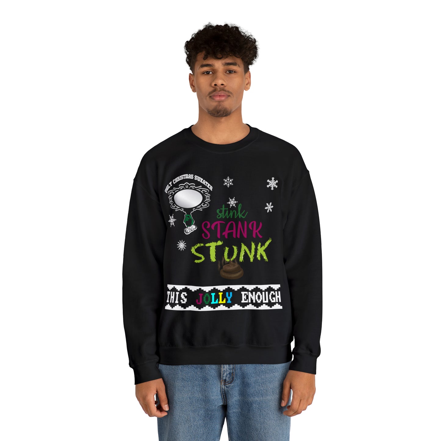 Funny Ugly Christmas Sweater Stink Stank Stunk Unisex