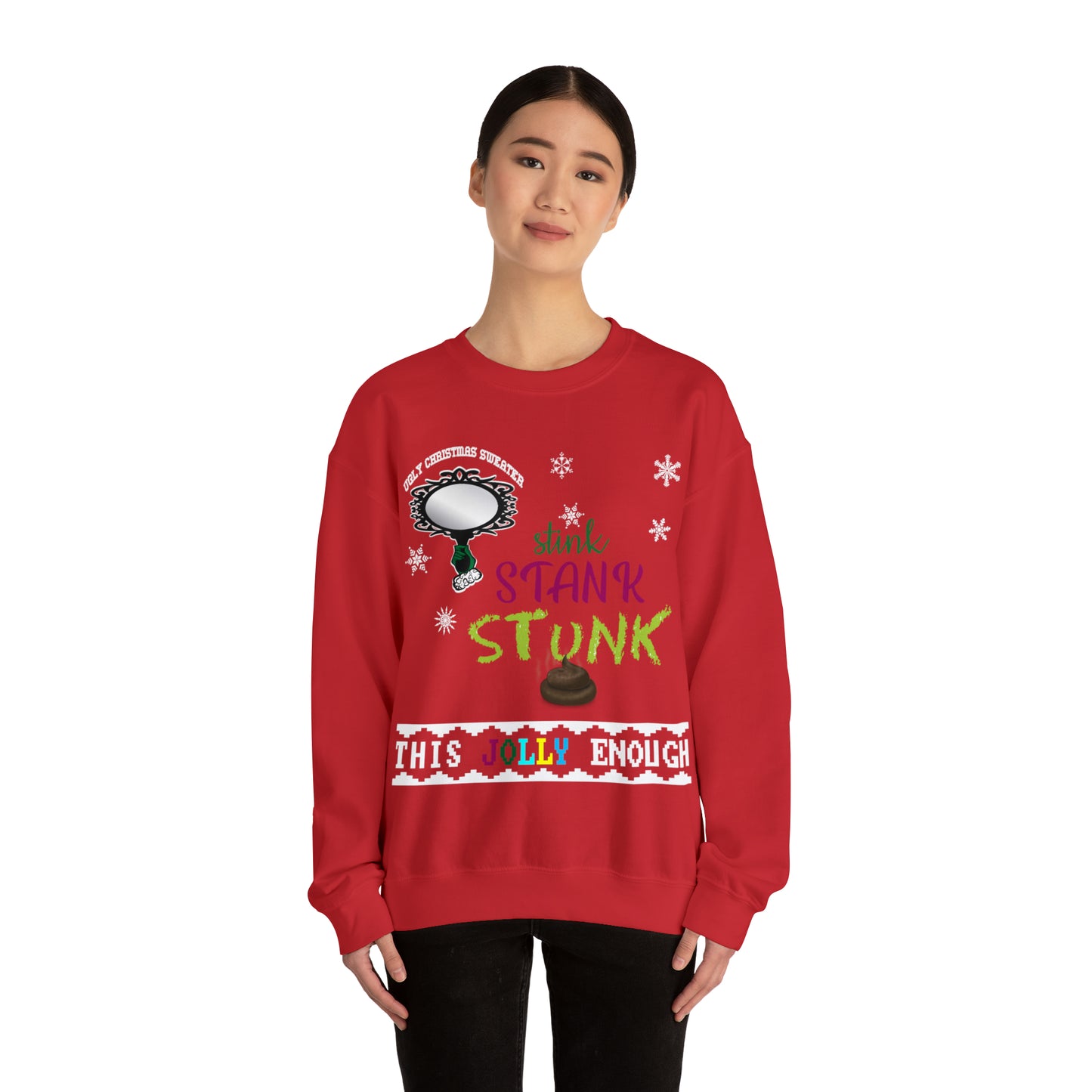 Funny Ugly Christmas Sweater Stink Stank Stunk Unisex