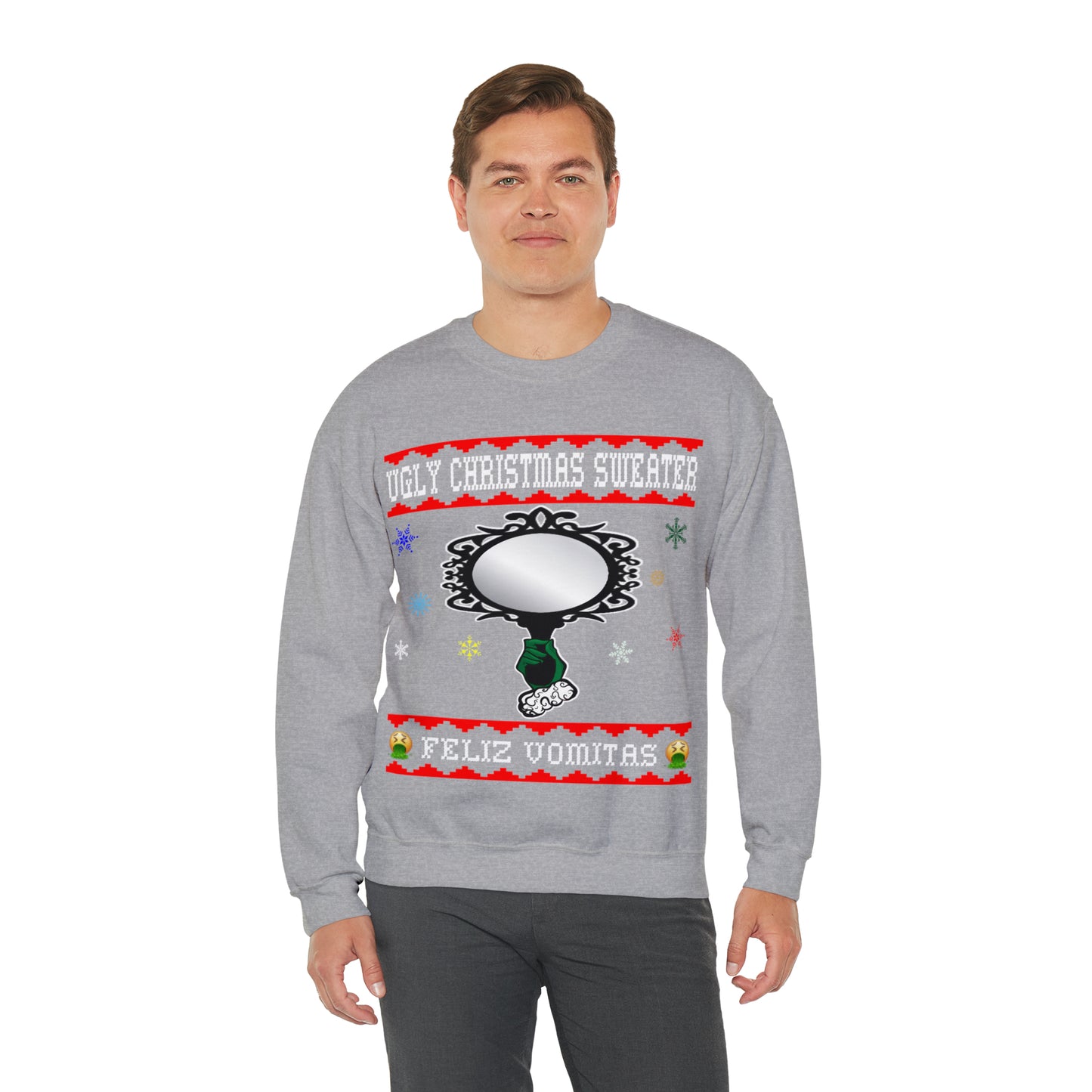 Funny Ugly Christmas Sweater Ugly Faux Reflection Unisex