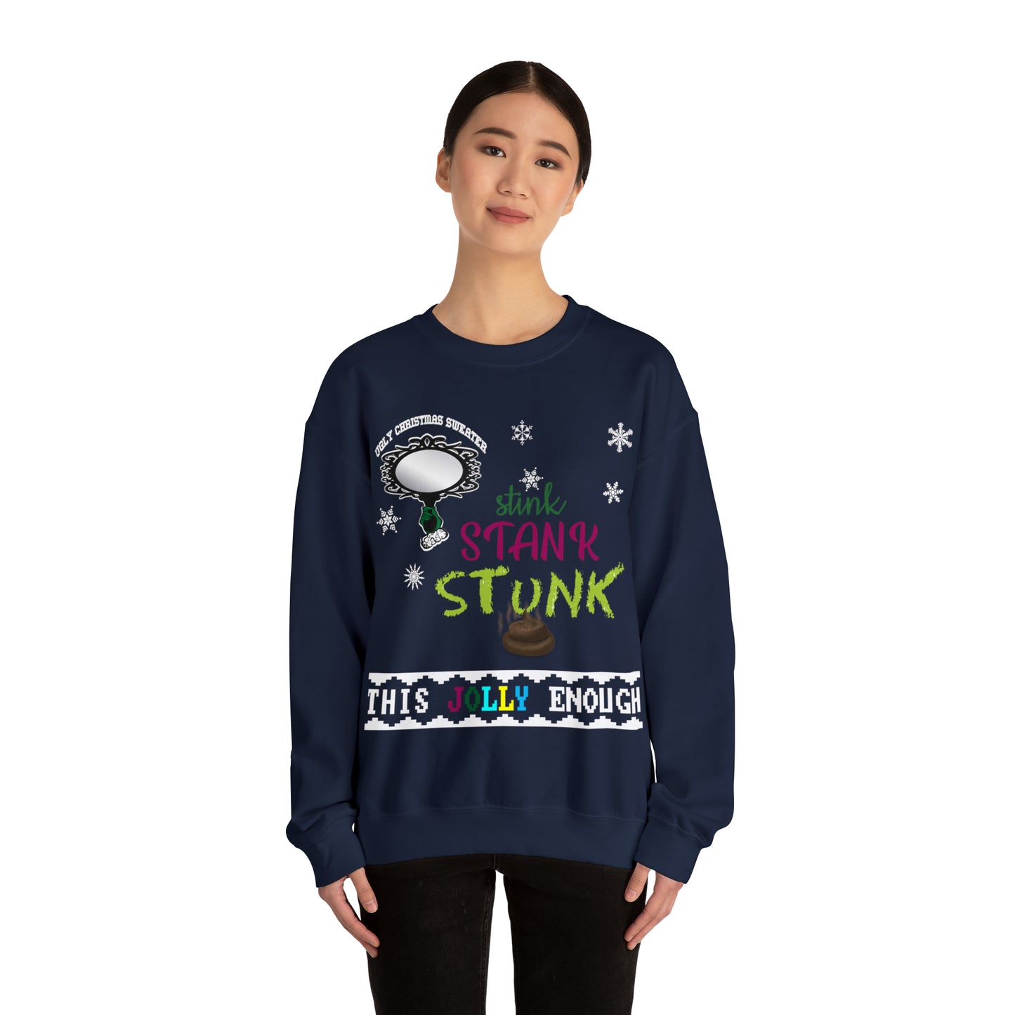 Funny Ugly Christmas Sweater Stink Stank Stunk Unisex