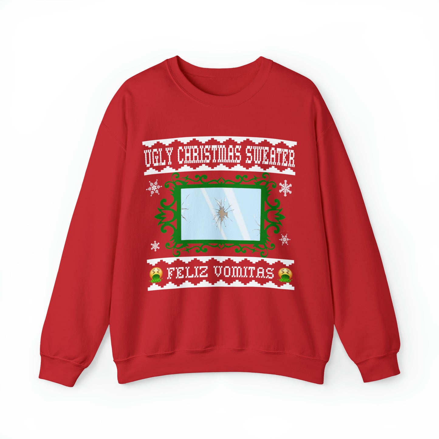 Funny Ugly Christmas Sweater Cracked Mirror Unisex