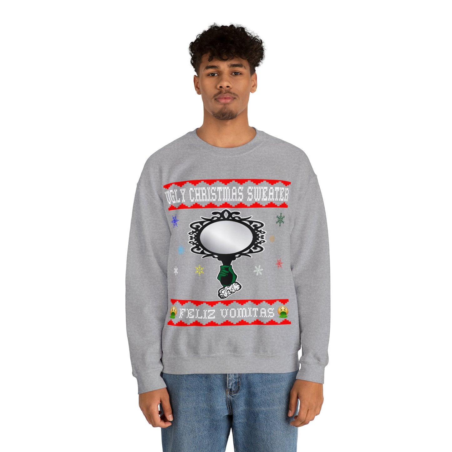 Funny Ugly Christmas Sweater Ugly Faux Reflection Unisex