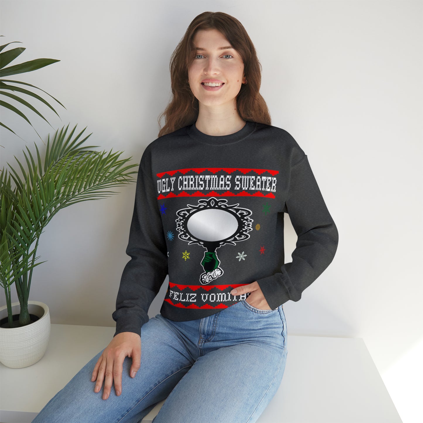 Funny Ugly Christmas Sweater Ugly Faux Reflection Unisex