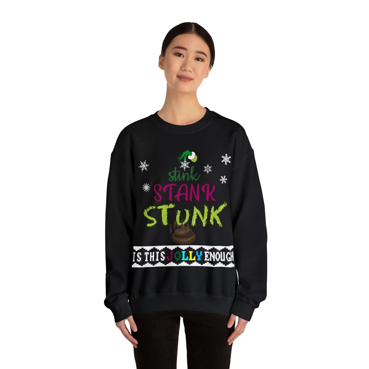 Funny Ugly Christmas Sweater Stink Stank Stunk Christmas Tree Unisex