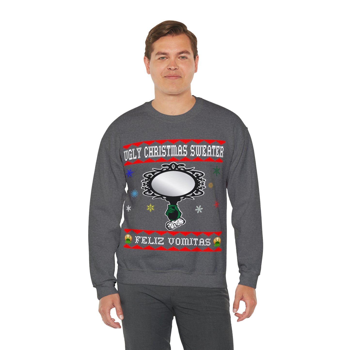 Funny Ugly Christmas Sweater Ugly Faux Reflection Unisex