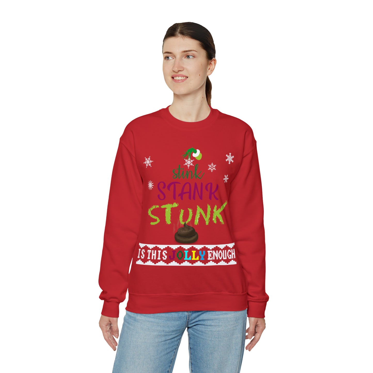 Funny Ugly Christmas Sweater Stink Stank Stunk Christmas Tree Unisex