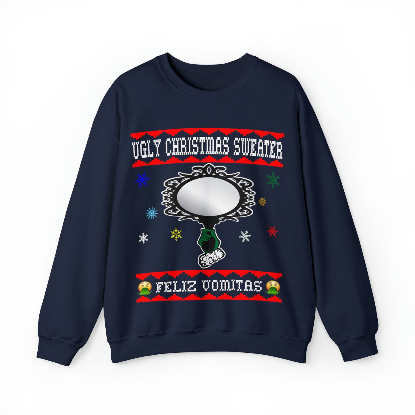 Funny Ugly Christmas Sweater Ugly Faux Reflection Unisex