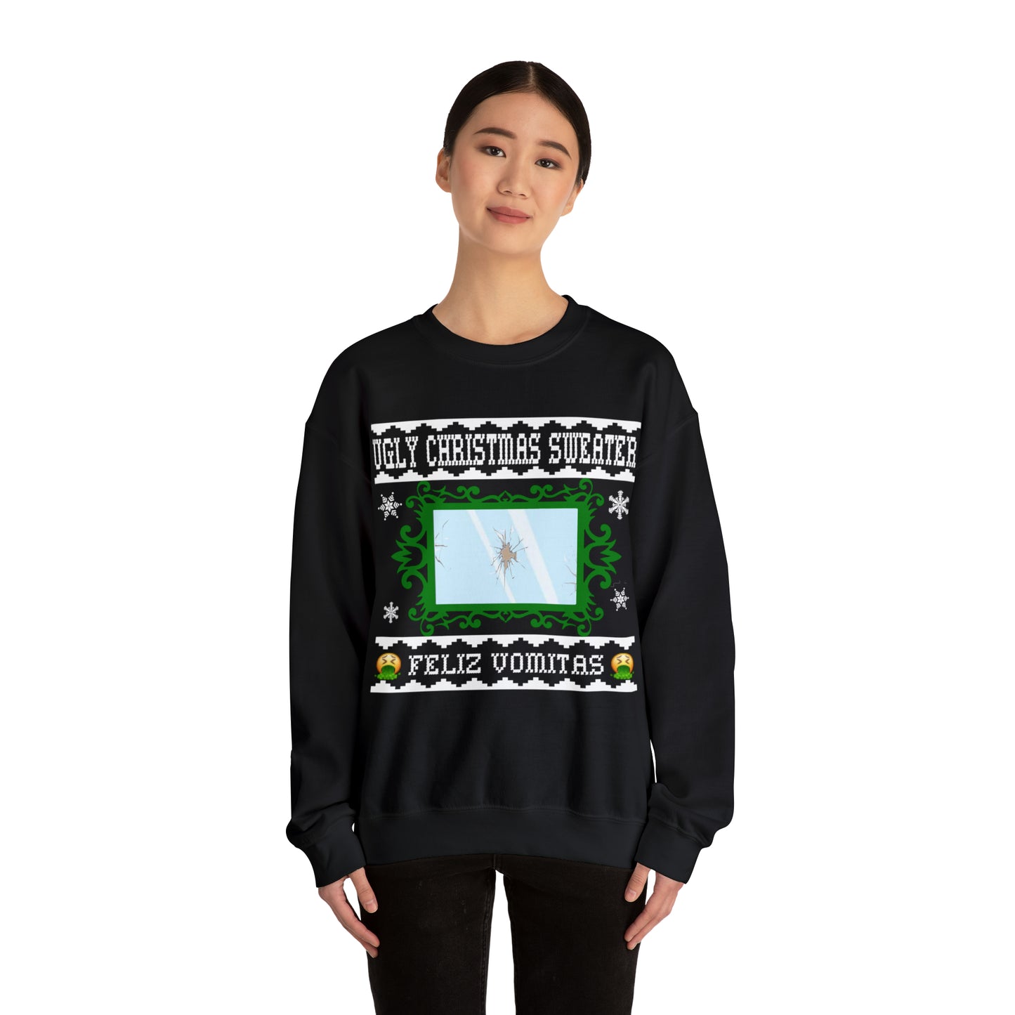 Funny Ugly Christmas Sweater Cracked Mirror Unisex