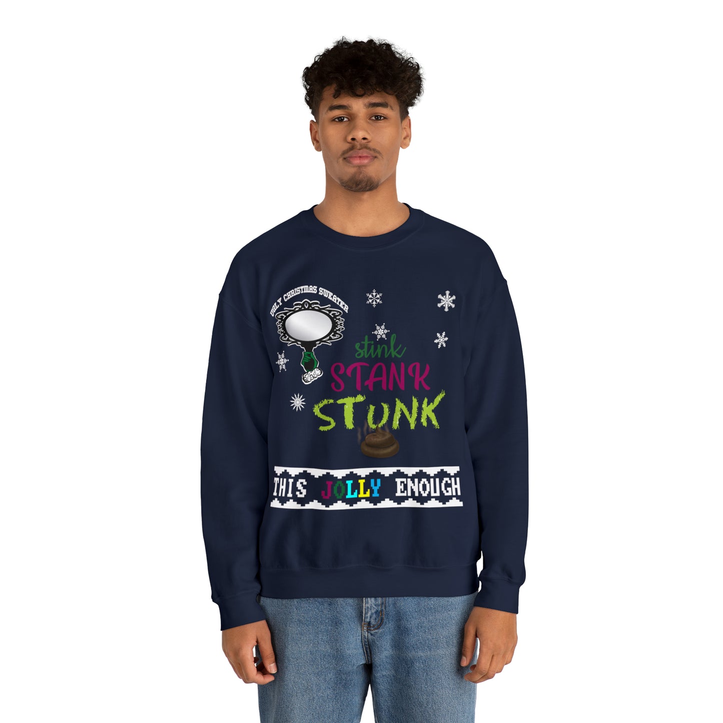 Funny Ugly Christmas Sweater Stink Stank Stunk Unisex