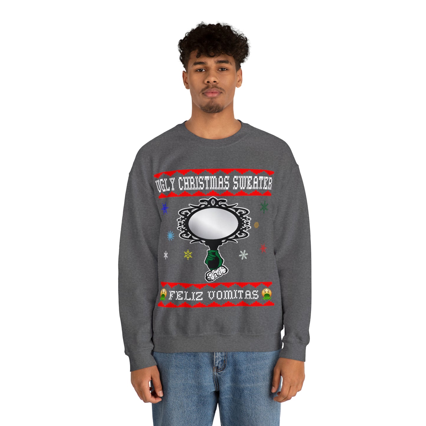 Funny Ugly Christmas Sweater Ugly Faux Reflection Unisex