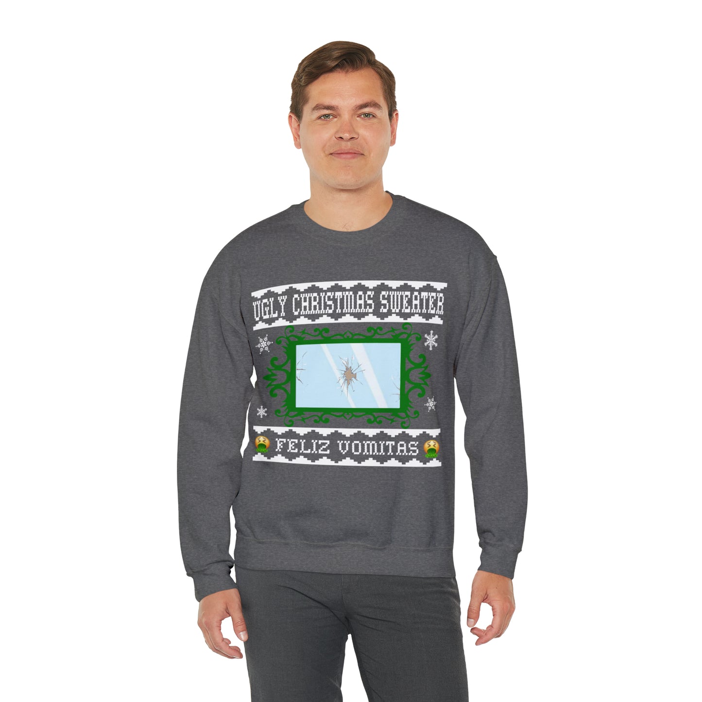 Funny Ugly Christmas Sweater Cracked Mirror Unisex