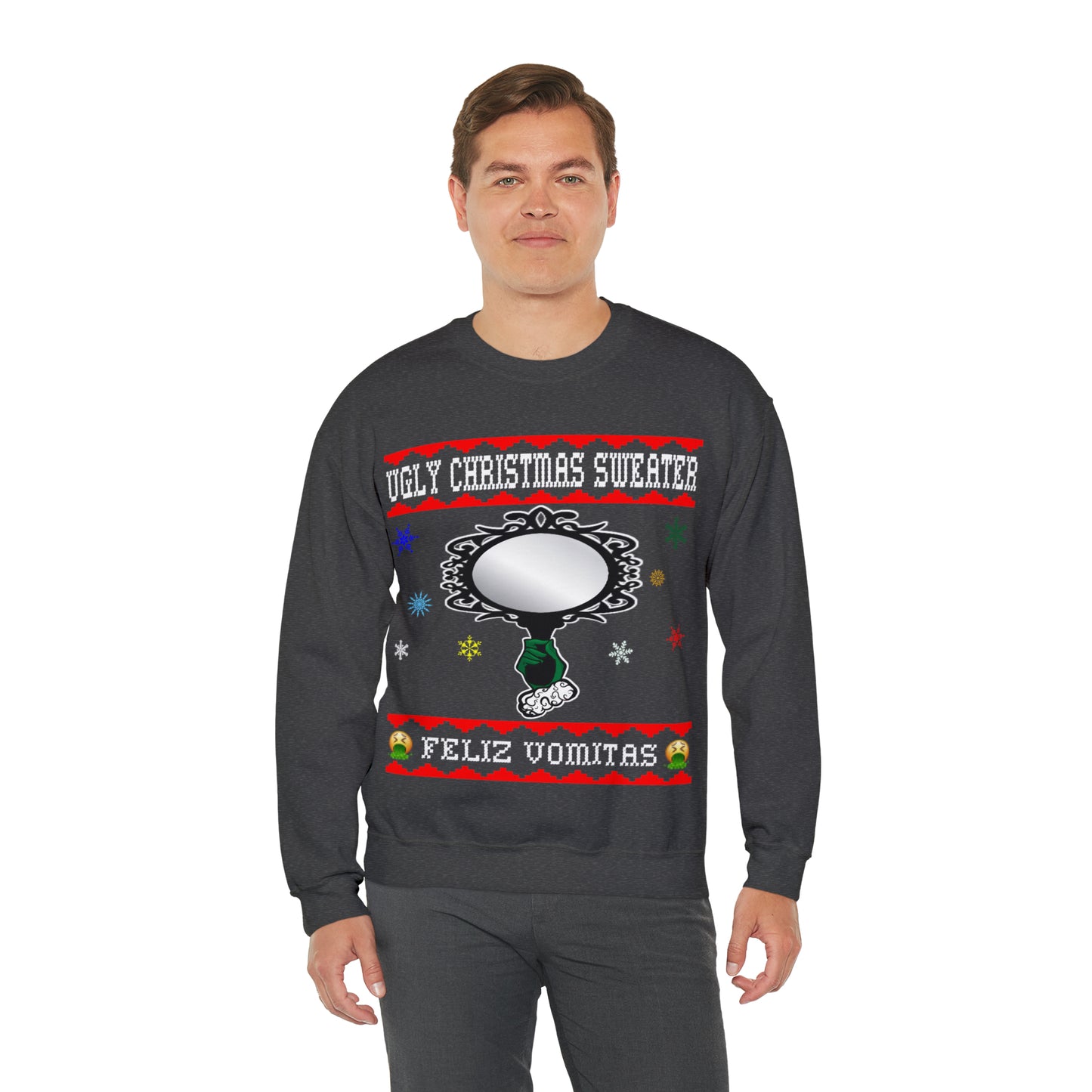 Funny Ugly Christmas Sweater Ugly Faux Reflection Unisex