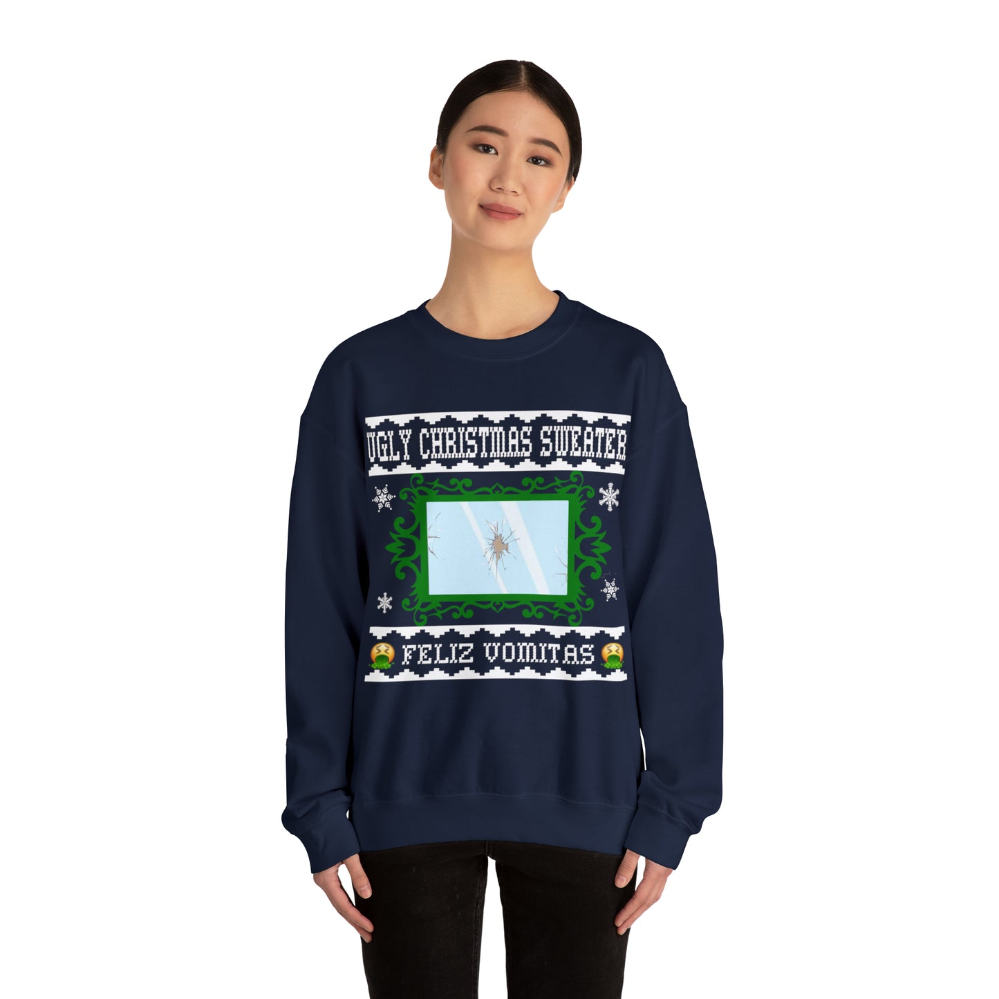 Funny Ugly Christmas Sweater Cracked Mirror Unisex