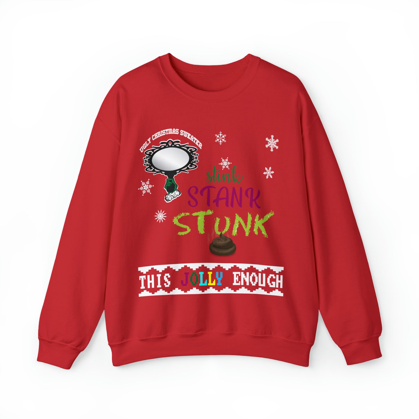 Funny Ugly Christmas Sweater Stink Stank Stunk Unisex