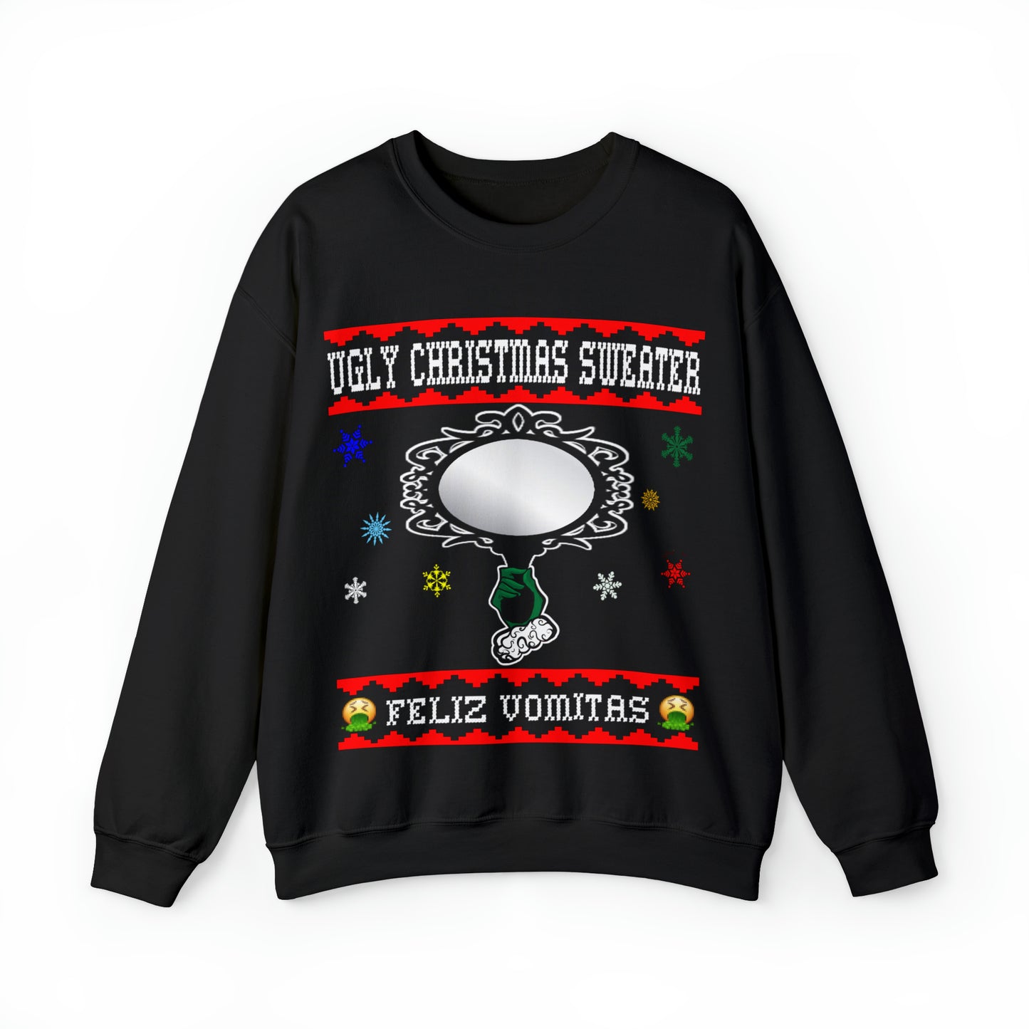 Funny Ugly Christmas Sweater Ugly Faux Reflection Unisex