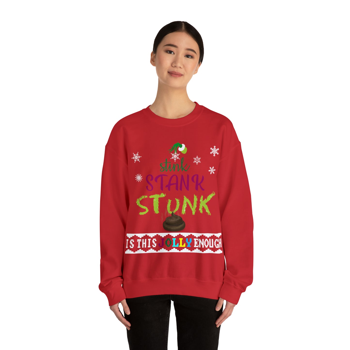 Funny Ugly Christmas Sweater Stink Stank Stunk Christmas Tree Unisex