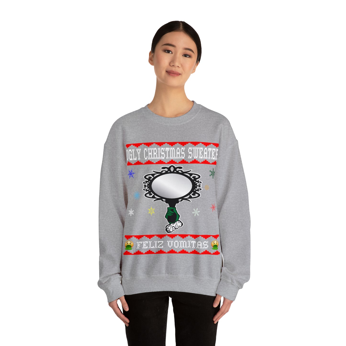 Funny Ugly Christmas Sweater Ugly Faux Reflection Unisex