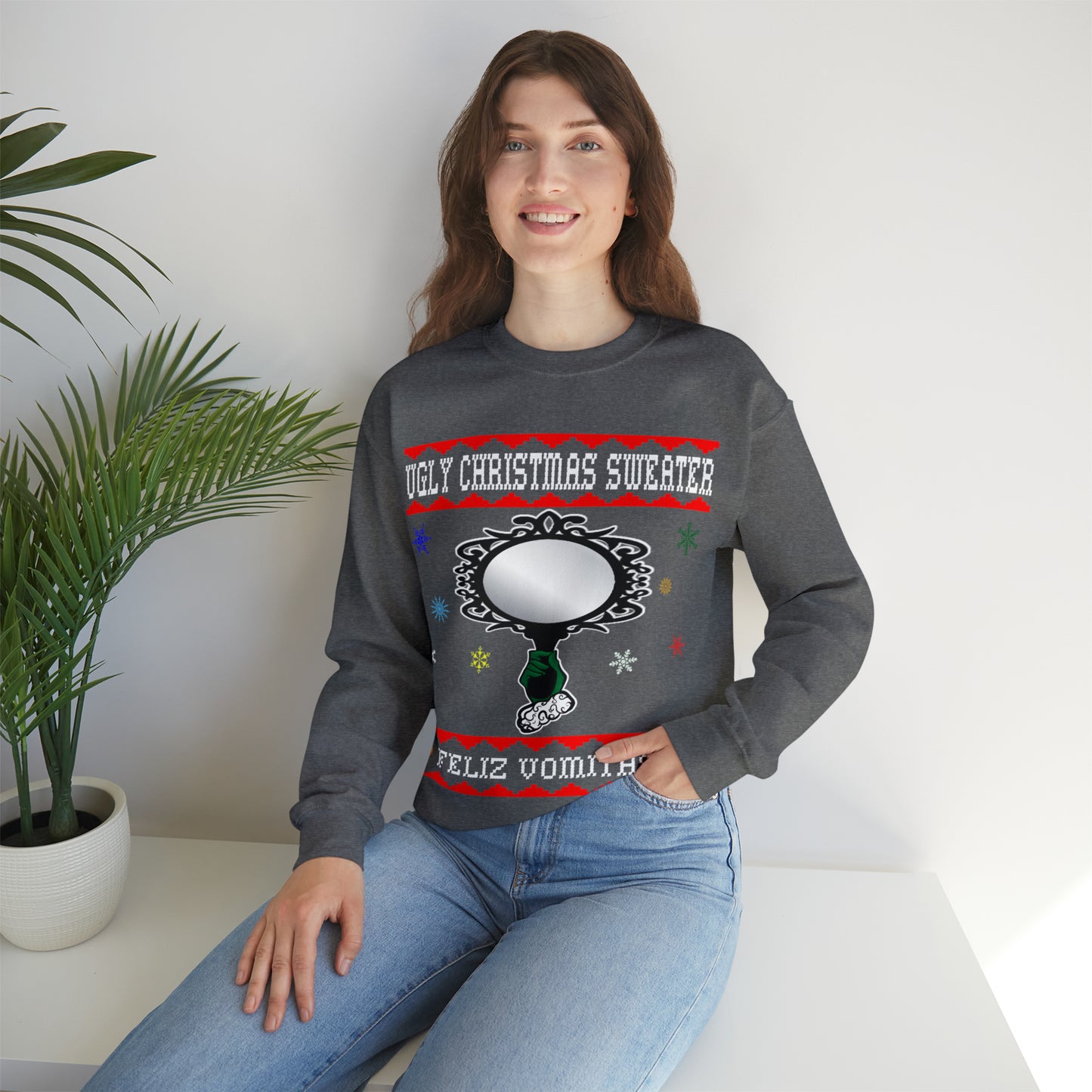 Funny Ugly Christmas Sweater Ugly Faux Reflection Unisex