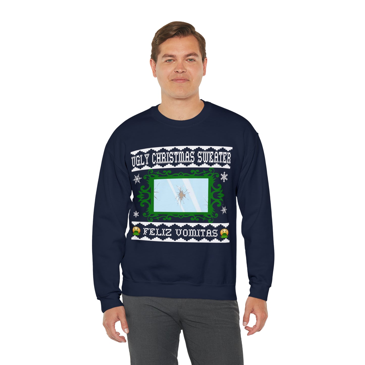 Funny Ugly Christmas Sweater Cracked Mirror Unisex