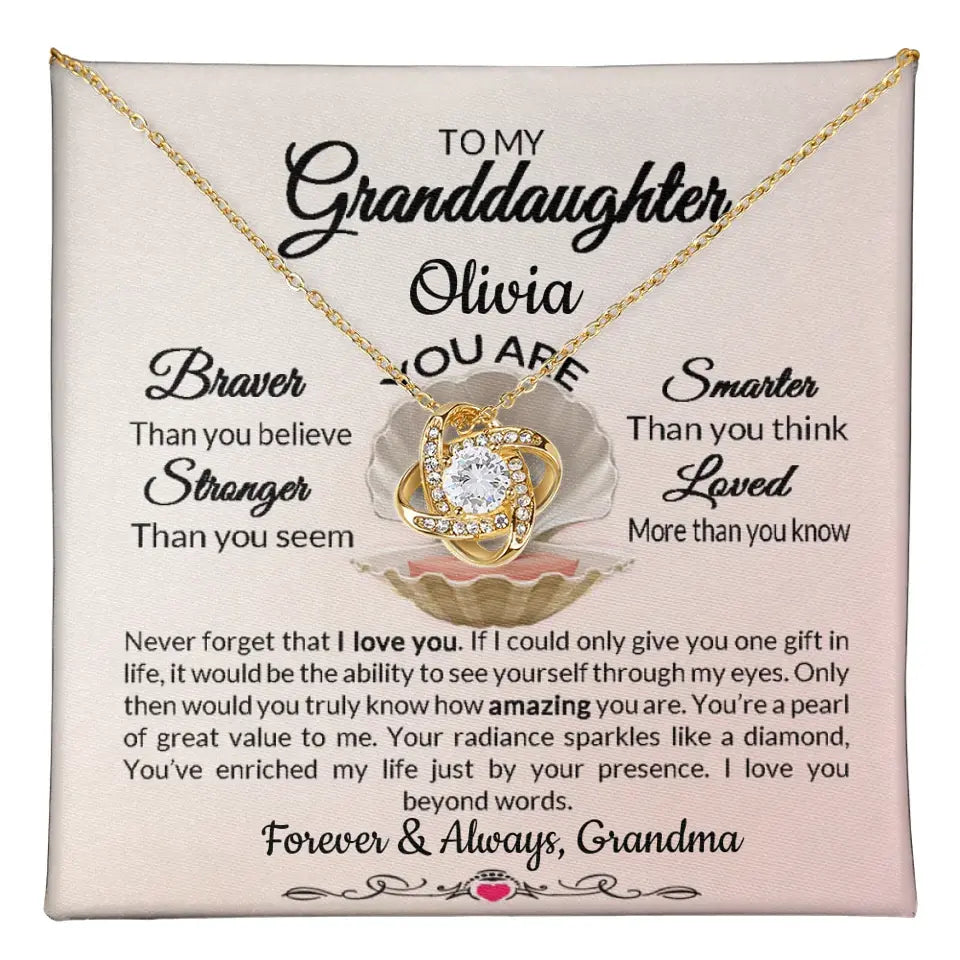 Granddaughter Love Knot Necklace From Grandparent