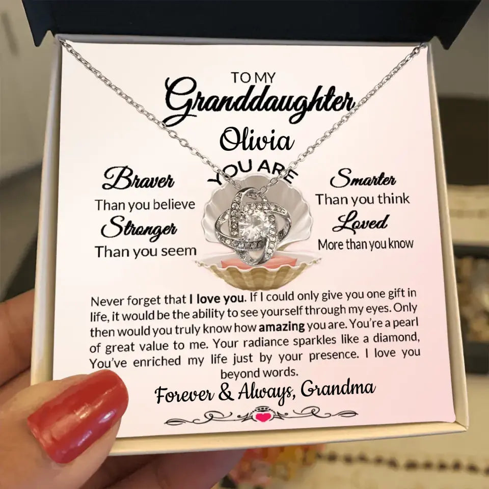 Granddaughter Love Knot Necklace From Grandparent