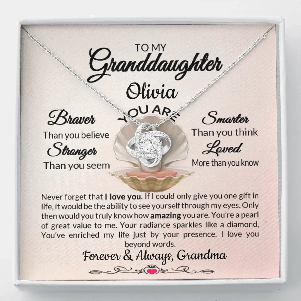 Granddaughter Love Knot Necklace From Grandparent