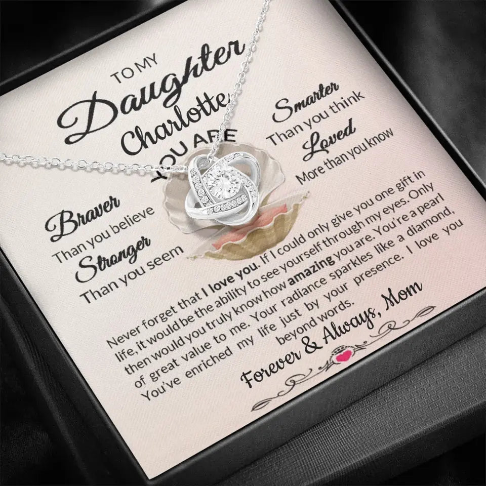 Daughter Love Knot Necklace From Parent Personalized