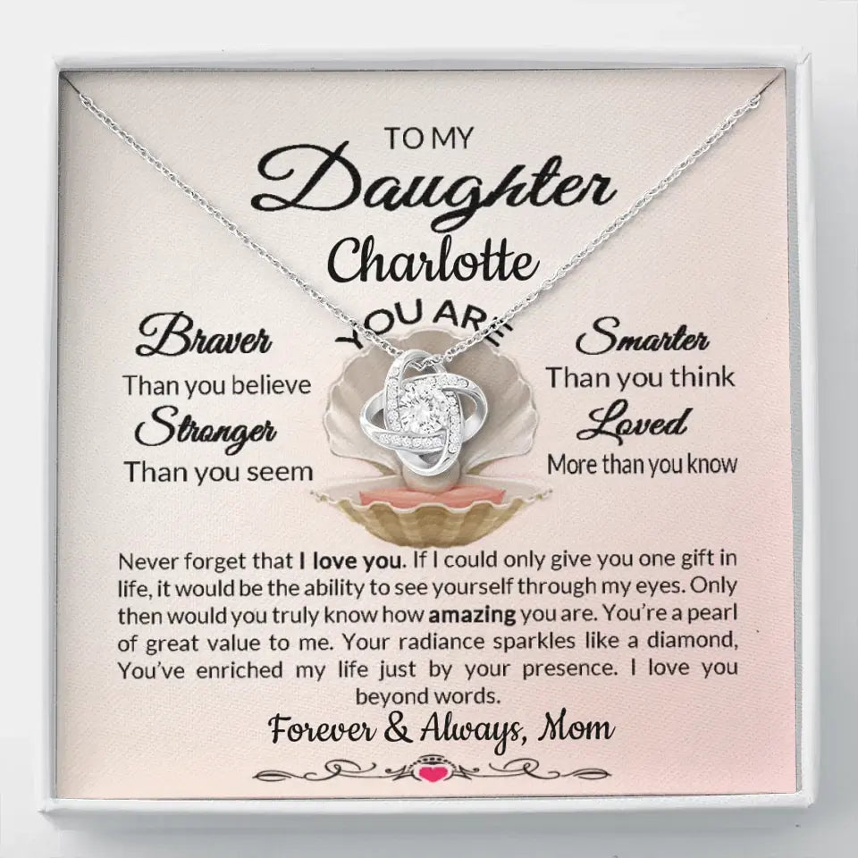 Daughter Love Knot Necklace From Parent Personalized