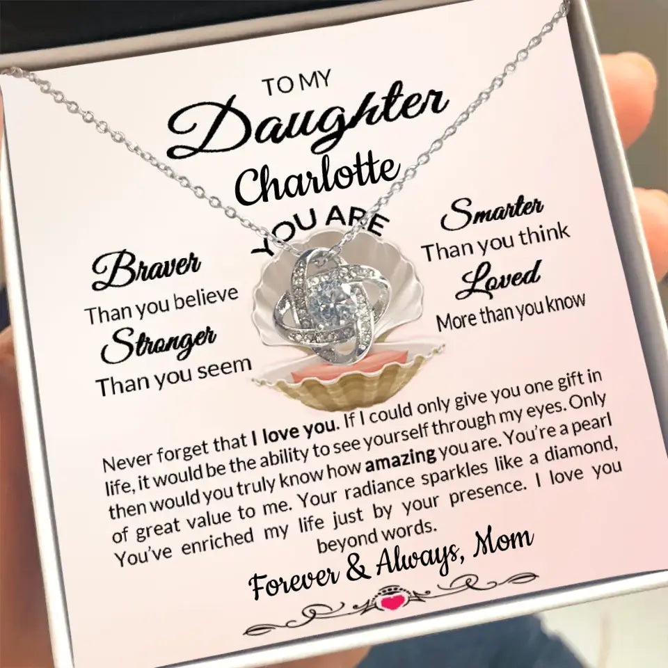 Daughter Love Knot Necklace From Parent Personalized