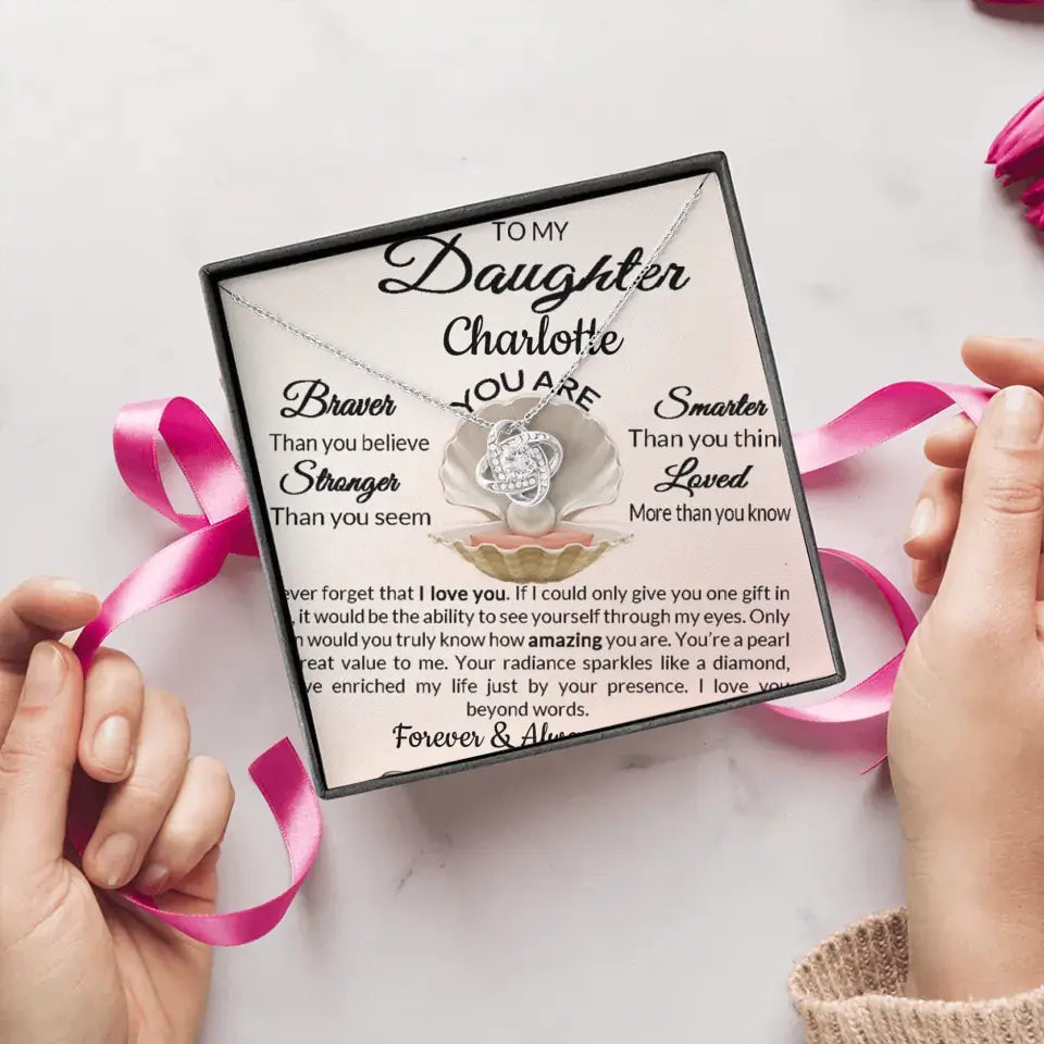 Daughter Love Knot Necklace From Parent Personalized