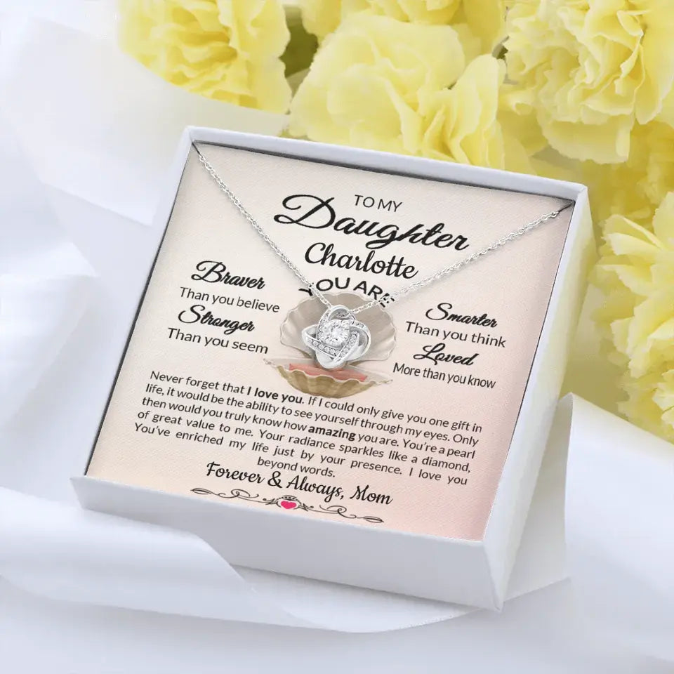 Daughter Love Knot Necklace From Parent Personalized