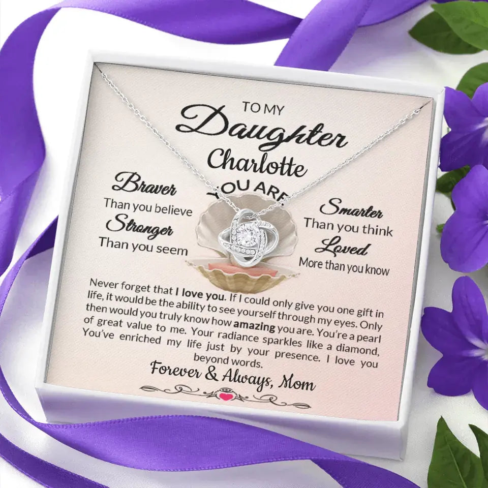 Daughter Love Knot Necklace From Parent Personalized