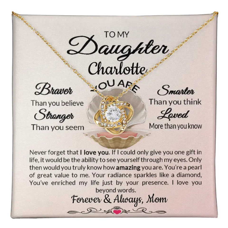 Daughter Love Knot Necklace From Parent Personalized