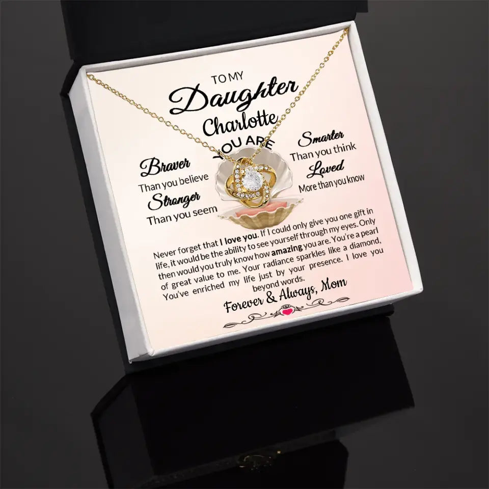 Daughter Love Knot Necklace From Parent Personalized