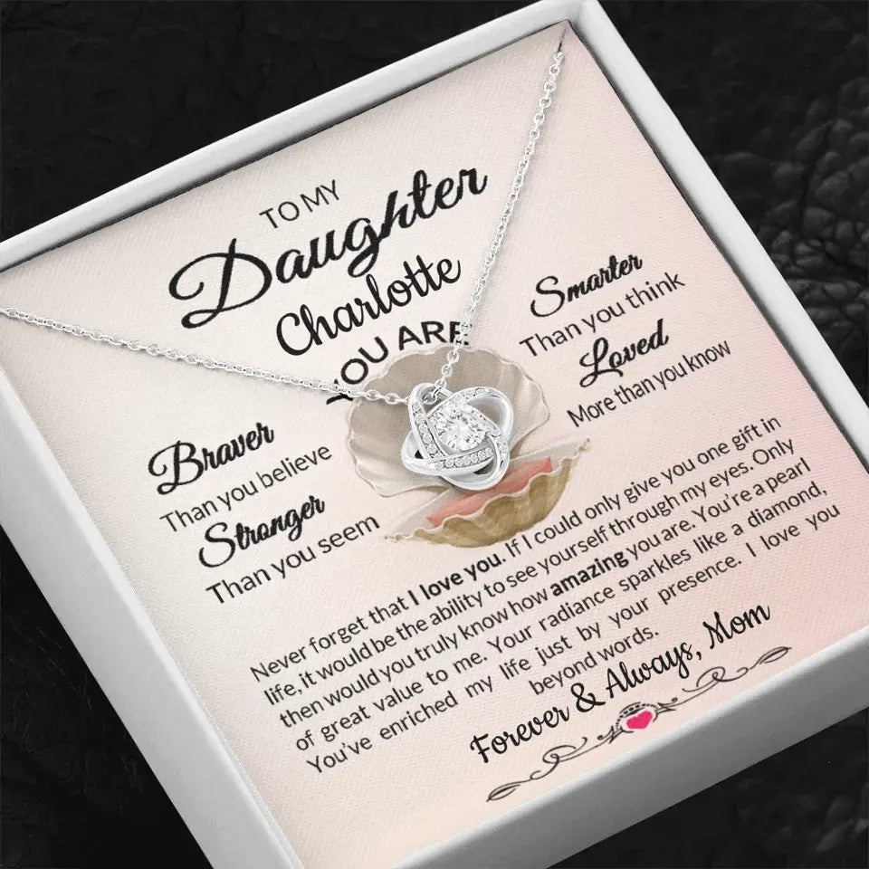 Daughter Love Knot Necklace From Parent Personalized