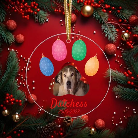 Christmas ornament Dog Paw Memorial Personalized Ornament