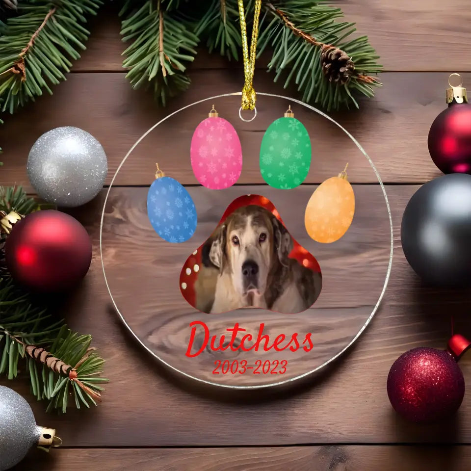 Christmas ornament Dog Paw Memorial Personalized Ornament