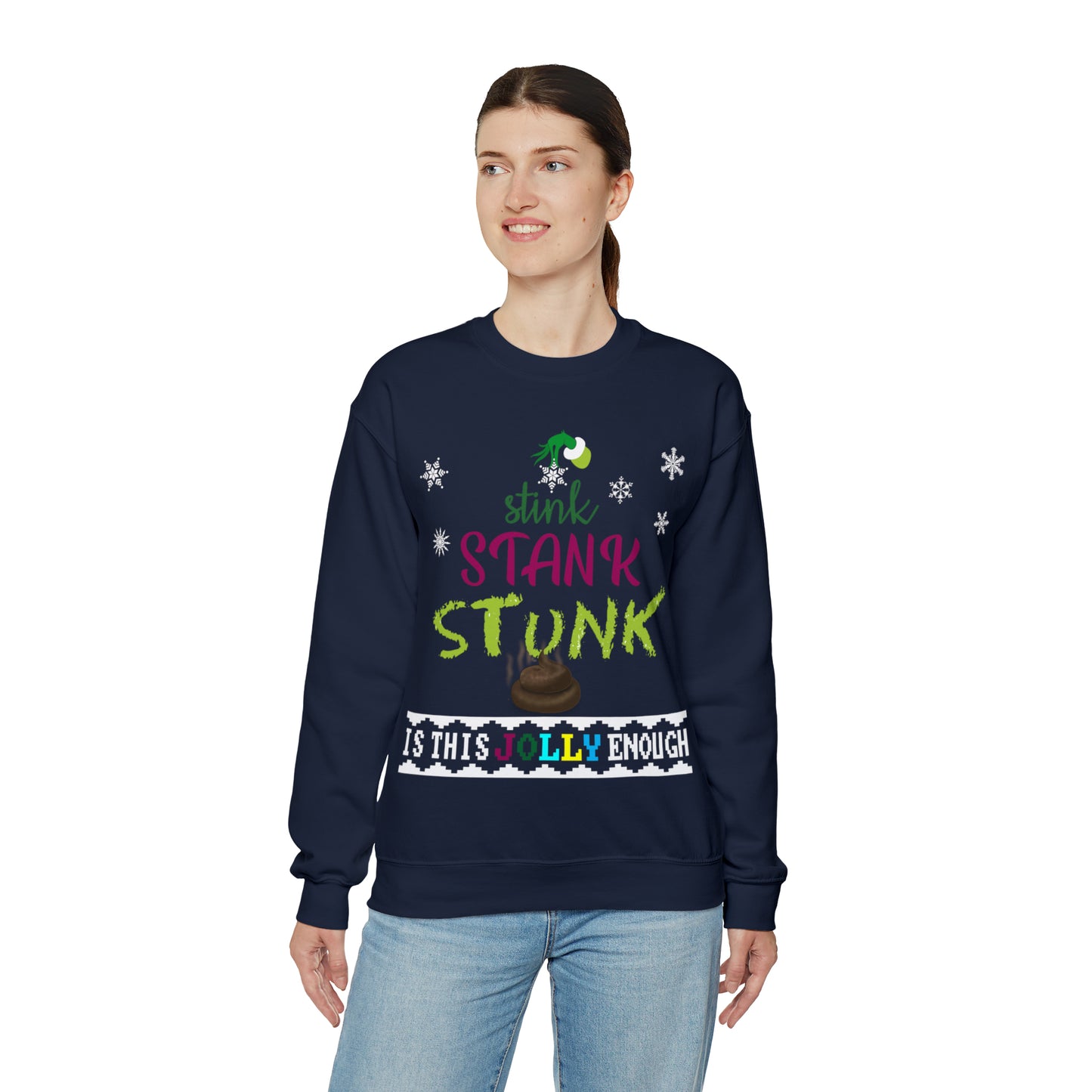 Funny Ugly Christmas Sweater Stink Stank Stunk Christmas Tree Unisex