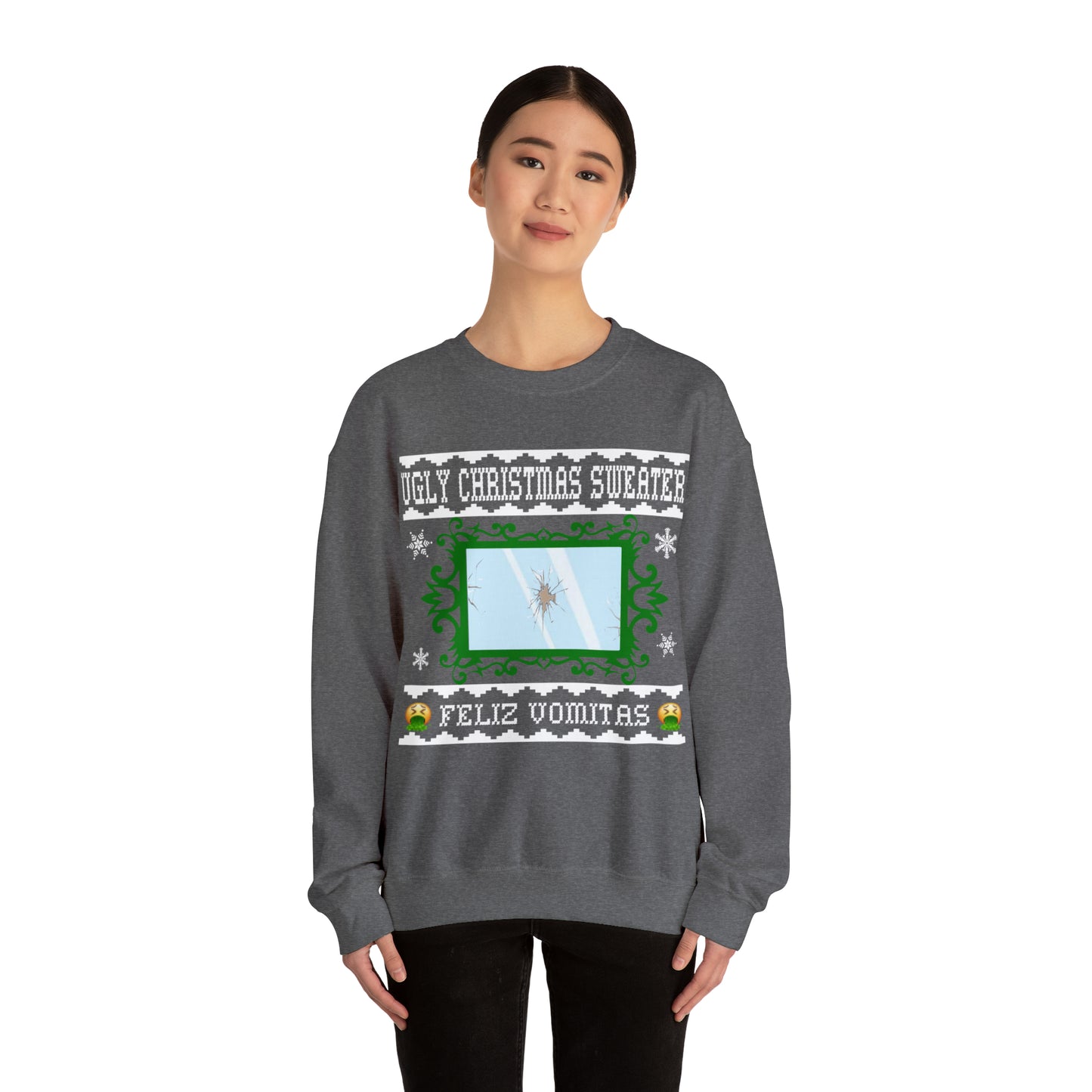 Funny Ugly Christmas Sweater Cracked Mirror Unisex