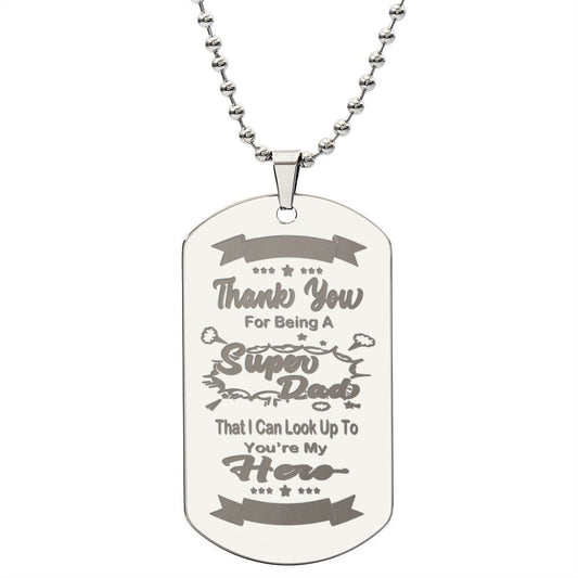 Unique Gift For Dad Engraved Dog Tag Necklace Dad Gift