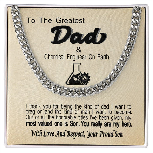 Great Gift For Dad From Son Chemical Engineer Cuban Link Chain Dad Gift