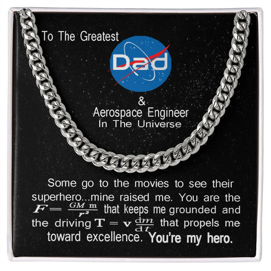 Unique Gift For Dad Cuban Link Chain Aerospace Engineer   Dad Gift