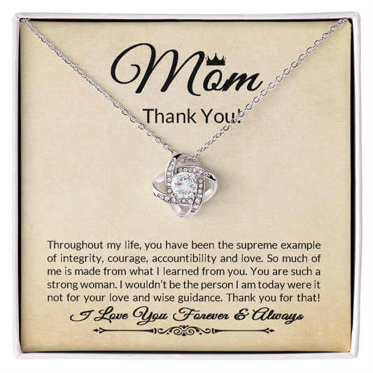 Gift For Mom From Daughter Or Son Love Knot Necklace