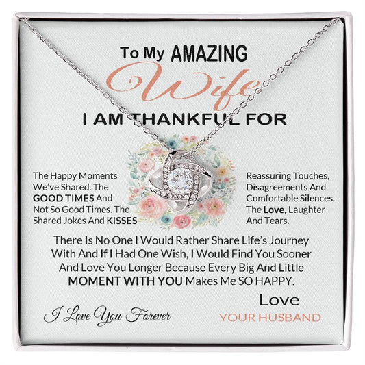 To My Amazing Wife I Love You Forever Love Knot Necklace Gift