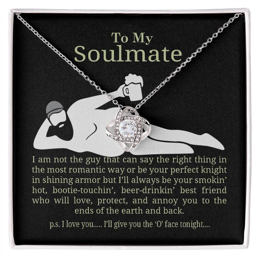 To My Soulmate I'll Love You To The Ends Of The Earth And Back Love Knot Necklace