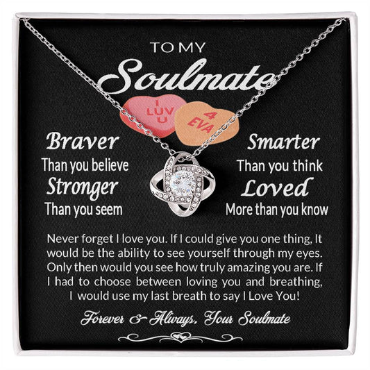 Soulmate Gift Love Knot Necklace Wife/Girlfriend Gift For Her