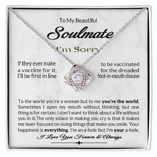 GIFT FOR SOULMATE I'M SORRY APOLOGY LOVE KNOT NECKLACE GIFT